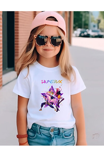 lovver Tricou pentru copii din țesătură respirabilă, cu design KPOP Demon Hun...