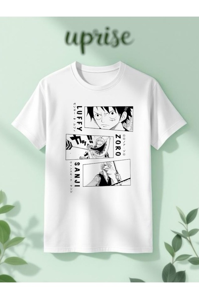 Vordevia One Piece Zoro Luffy Sanji Printed Cotton Lu Oversized T-Shirt