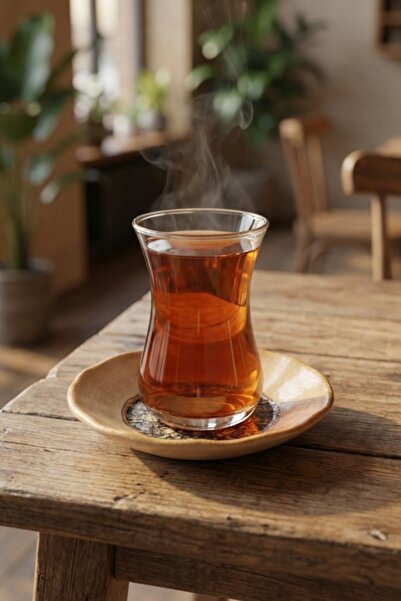 LAVİNİA Bonna Mezopotamya Mozaik Kahve Acem Çay Tabağı 11 cm y: 7 cm-6 'lı Set