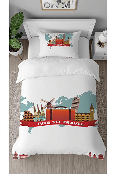 GREENDECOR Earth Planet City Patterned Special Design of Digital Print Pieces...