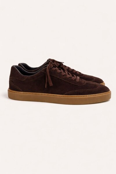 VARNAS Bruno Men's Genuine Leather Suede Sneakers - Brown Daily Casual Shoes