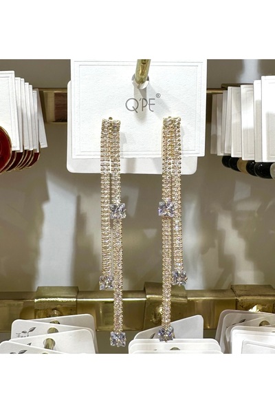 GLOW ACCESSORIES BAE Qpe Vip Stainless Steel Zircon Stone Waterway Baguette E...