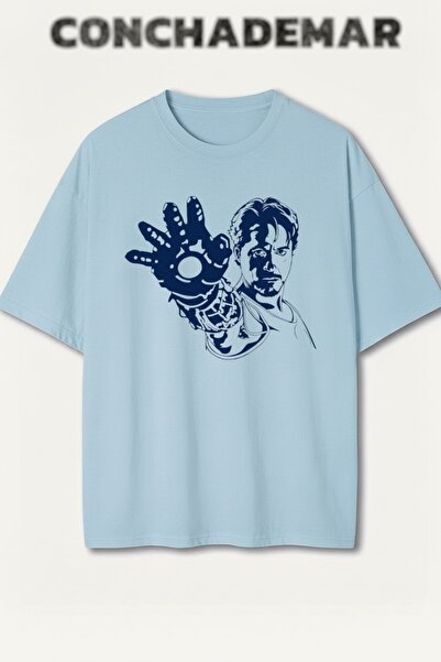 Vordevia Iron Man Printed Premium Oversized Cotton Lu T-Shirt