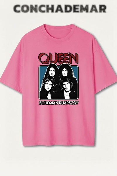 Vordevia تي شيرت كوين مطبوع بريميوم كبير الحجم مكون من قطن قطع