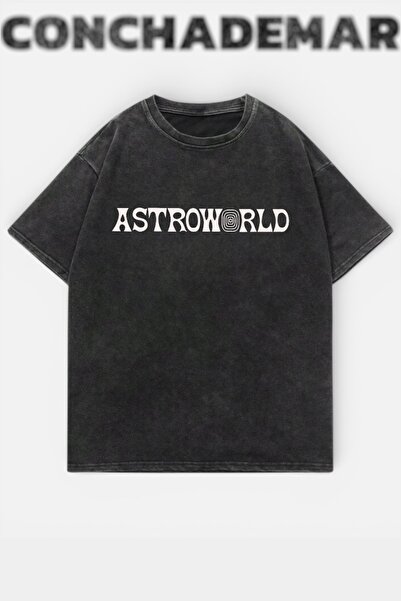 Vordevia Astroworld cu imprimeu Lavabil supradimensionat tricou Unisex Vintag...