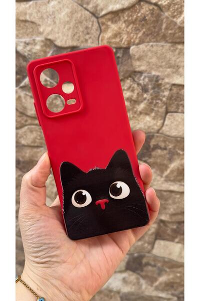 Vip Case Redmi Note 12 Pro 5g Compatible Cute Black Cat Patterned Silicone Sh...