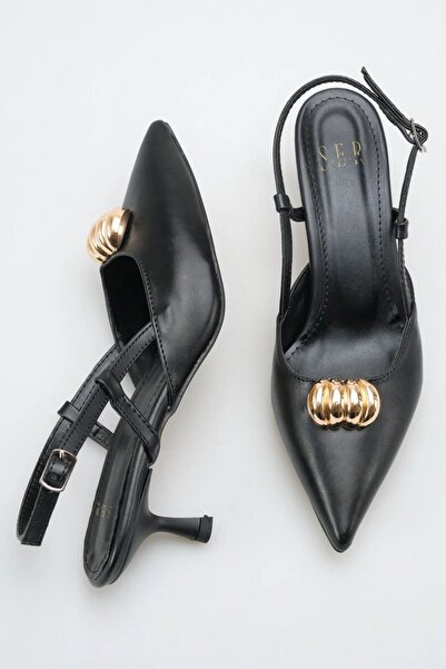 sermoda Heeled Women's Shoes - 5 cm Stiletto Heel U Pointed Toe Women's Stile...