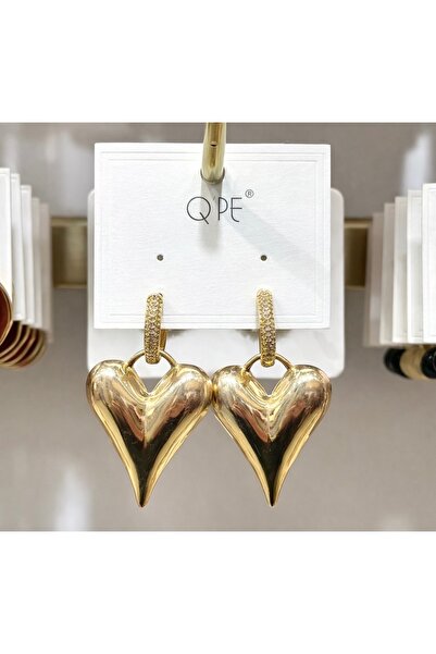 GLOW ACCESSORIES BAE أقراط على شكل قلب من الفولاذ المقاوم للصدأ Qpe Vip Zirco...