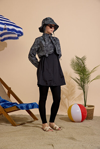 GAVLİA Women's Hijab Swimsuit Set of 5, Full Coverage with Zipper..