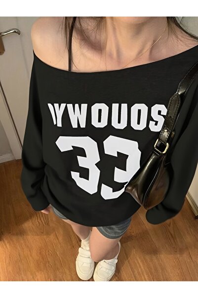 OVER HEAD Hanorac supradimensionat cu imprimeu Oywouos pentru femei