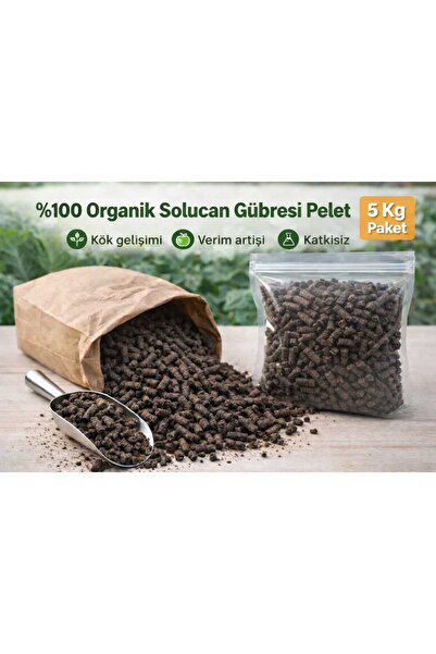 karaoğlan tarım Organik pellet Solucan Gübresi 5 Kg Sebze, Meyve, Tarla, Sera...