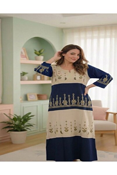 BRK Women's long-sleeved shirt with layered floral embroidery in an elegant b...