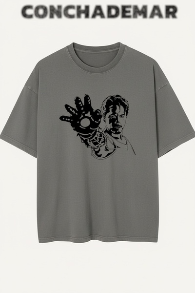 Vordevia Iron Man Printed Premium Oversized Cotton Lu T-Shirt