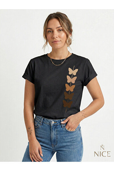 NİCE Метелик Детальний щоденний тренд T-shirt