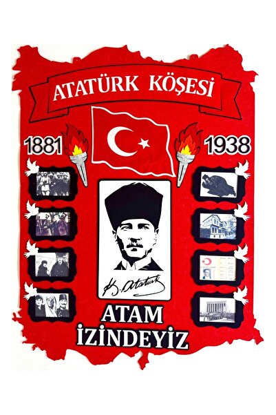 keçeli dünyam زاوية أتاتورك مع خلفية تركية (مواد تعليمية من اللباد)