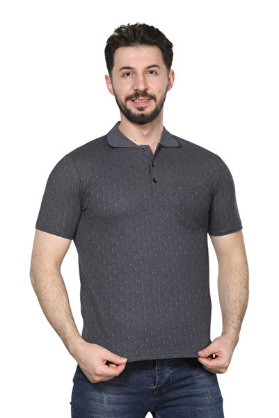 HEDEFNUR TEKSTİL تي شيرت رجالي للآباء ومنتصف العمر بياقة بجيوب موديل نقشة جاك...