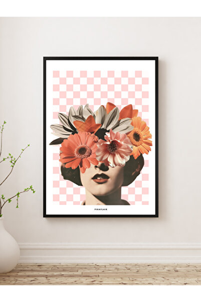 Pixaflair - Retro Woman1 - Tablo - Çerçevesiz Dekor Poster