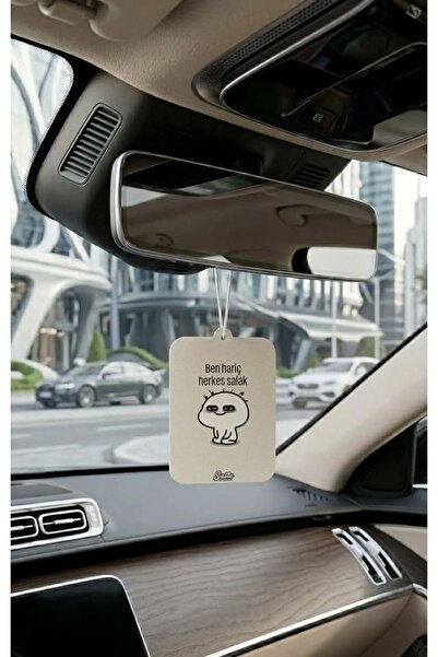 Rasa yazılı Tasarım Araç Kokusu - Sevimli İllüstrasyonlu Dikiz Aynası Asma Koku