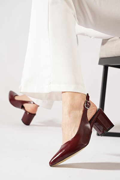 Moda Pie Malites Flat Dova Arka With Scarf Women's Shoes Burgundy Wrinkled