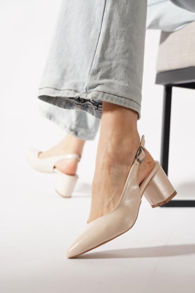 Moda Pie Malites Flat Dova Back With Scarf Women's Shoes Beige Wrinkled