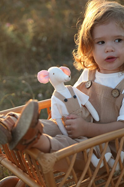 Pure Lille Oyuncak Bebek Tavşan %100 Pamuk El Yapımı Bez Bebek Oyun ve Uyku A...