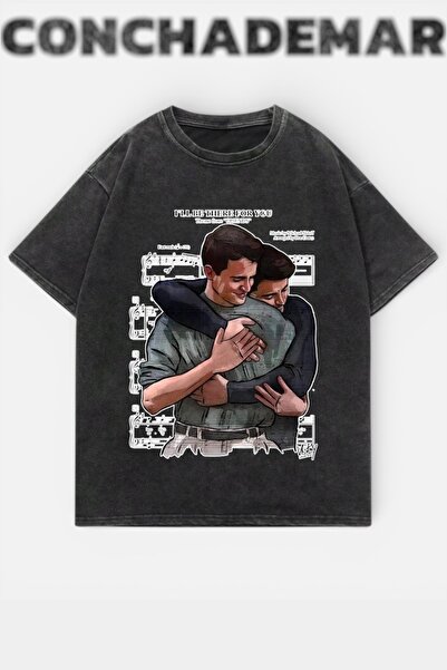 Vordevia Jokey și Chandler cu imprimeu Lavabil supradimensionat tricou Unisex...