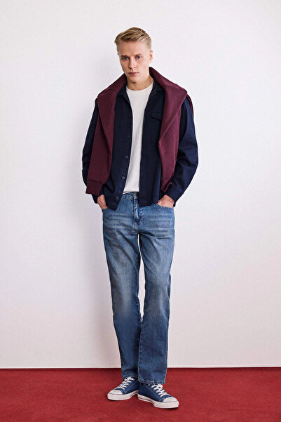 DeFacto G6509Axnm28 Blue Straight Fit Pants