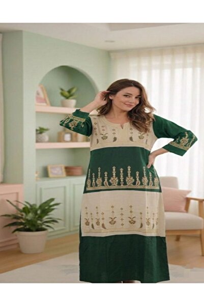 BRK Women's long-sleeved shirt with layered floral embroidery in an elegant b...