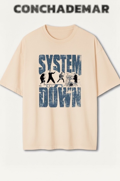 Vordevia System of a down Printed Premium Oversized Cotton Lu T-Shirt