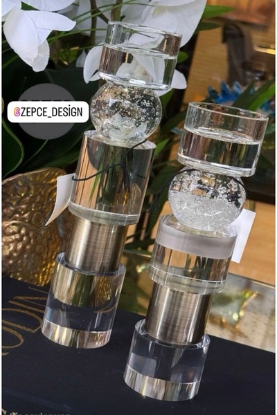 zepce design Cam Şamdan mumluk obje