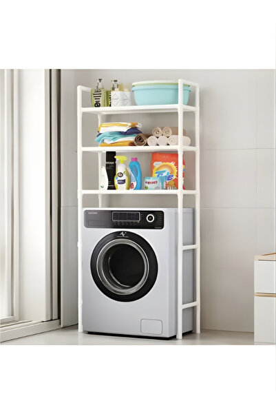 OEM Washing Machine Organizer Shelf 155x65x25cm, 3 Shelves, Durable Metal, White