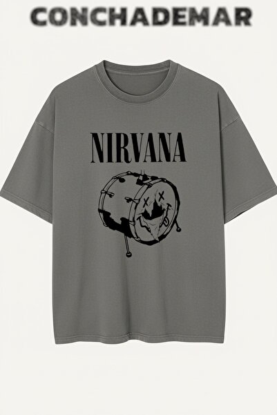 Vordevia Nirvana cu imprimeu Premium supradimensionat bumbac bucăți tricou