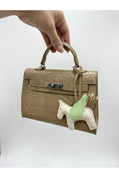 GENERAL Luxury Clutch Bag with crocodile-embossed Leather and winged horse ac...