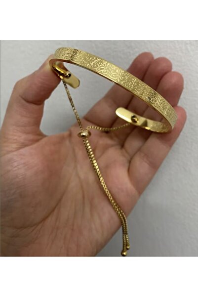 VEYA إسوار ذهبي فاخر من VEYAمصنوع من الفولاذ المقاوم للصدأ منقوش عليه نقش عرب...