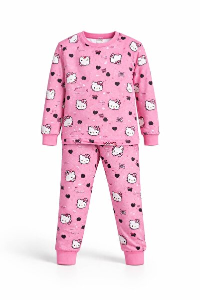 CQCQ Κοριτσίστικο Σετ Πιτζάμες Cute Cat Με σχέδιο Ροζ 100% Βαμβάκι τεμάχια