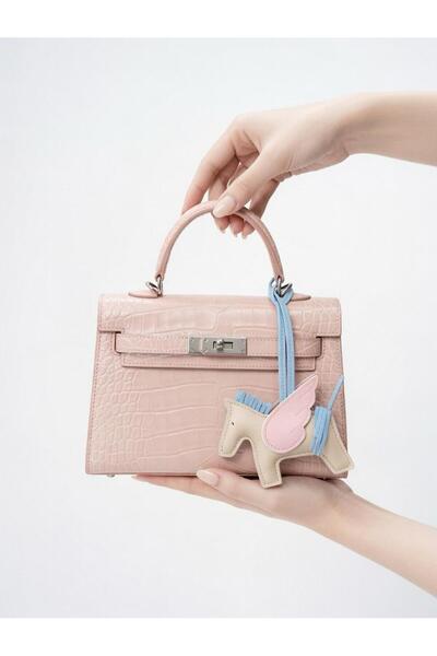 GENERAL Luxury Clutch Bag with crocodile-embossed Leather and winged horse ac...