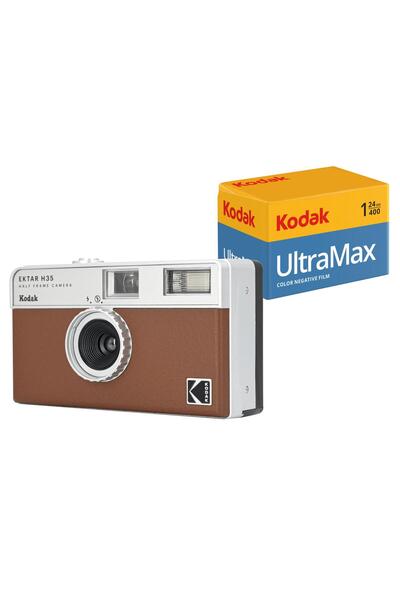 Kodak EKTAR H35 135MM Filmli Fotoğraf Makinesi Kahve + Ultramax 24 Poz Film
