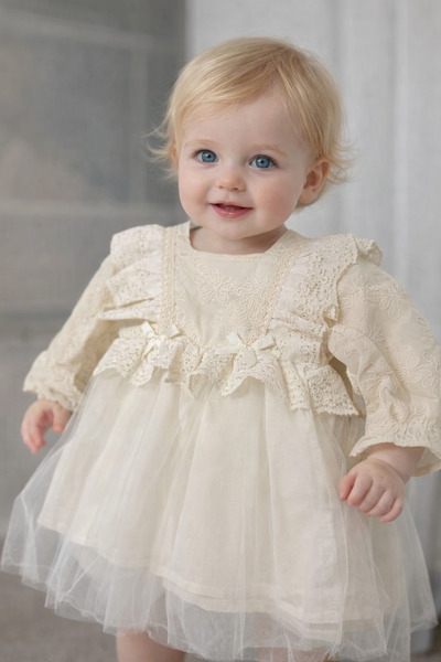Bebekhane Kız Bebek Fistolu Tüllü Elbise
