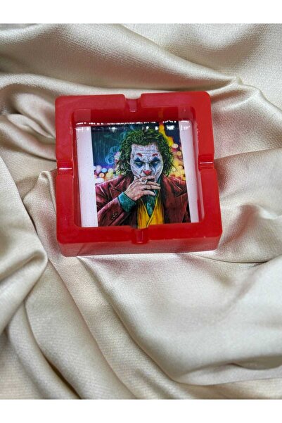 RESINO Joker Temalı Epoksi Kırmızı Küllük – El Yapımı Dekoratif ve Koleksiyon...