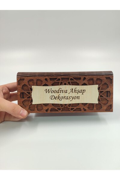 WOODIVA AHŞAP Kişiye Özel Isimli Ahşap Masa Üstü Isimlik N1
