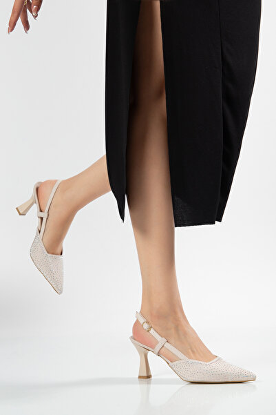 VELONA SHOES Open Back Stone Printed Women's Evening Dress Shoes