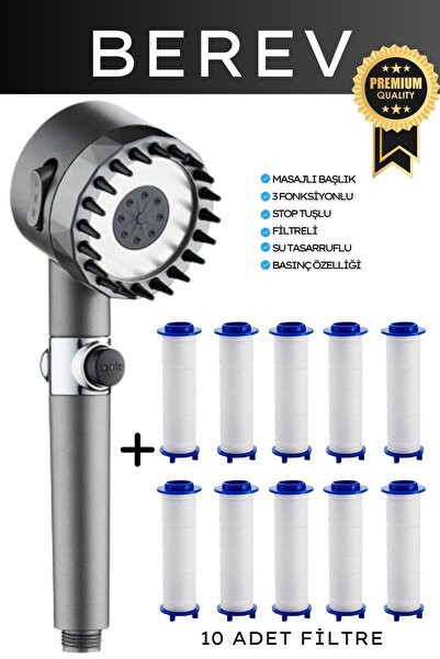 özgürce Yüksek Basınçlı, 3 Kademeli, Aç/Kapa, Su Tasarruflu, Filtreli Banyo D...