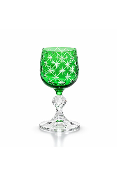 Sudedi Home Emerald Green Star Patterned Crystal Footed Water Glass |   Premi...