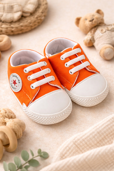 Leoncino Unisex Renkli Bağcıklı Lüks Bebek Ayakkabı Modeli