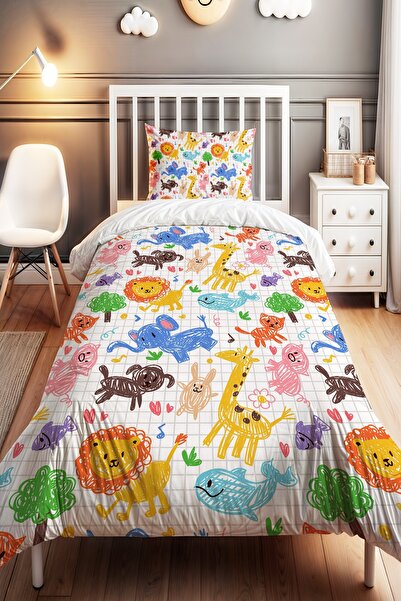 EVPANYA Fun Forest Patterned Single Baby Kids Bedding Set