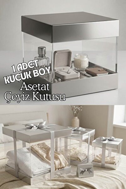 Dantelux Asetat Çeyiz Kutusu (Şeffaf - Katlanabilir - Pratik Kurulum) Küçük B...