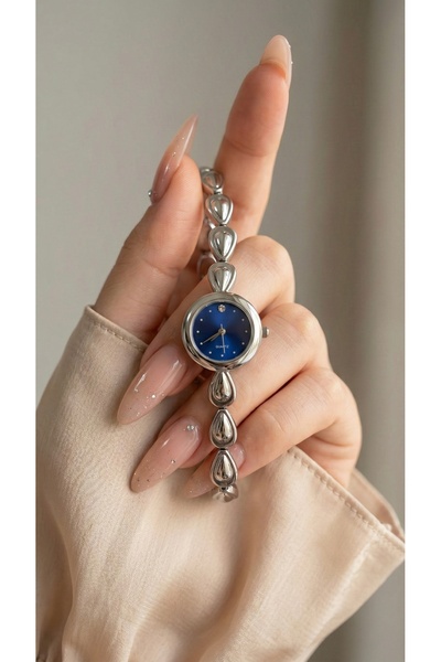 KLISHE Butik Vintage Women's Steel Watch Silver Color Blue Dial Luxury |   St...