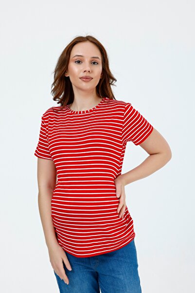 KATLİN MATERNİTY WEAR Trudnička majica kratkih rukava Prugasto sa uzorkom, Li...