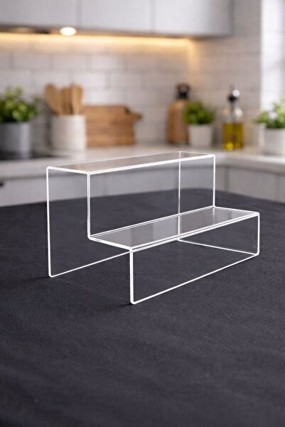 TutturX Plexi Transparent Makeup Materials Display Stand 2 Stairs