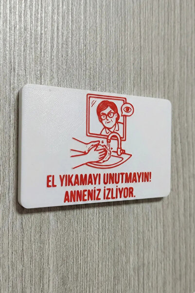 N NOXXO Espirili El Yıkama Tabelası 3D Baskı Anneniz İzliyor Duvar Levhası 15...